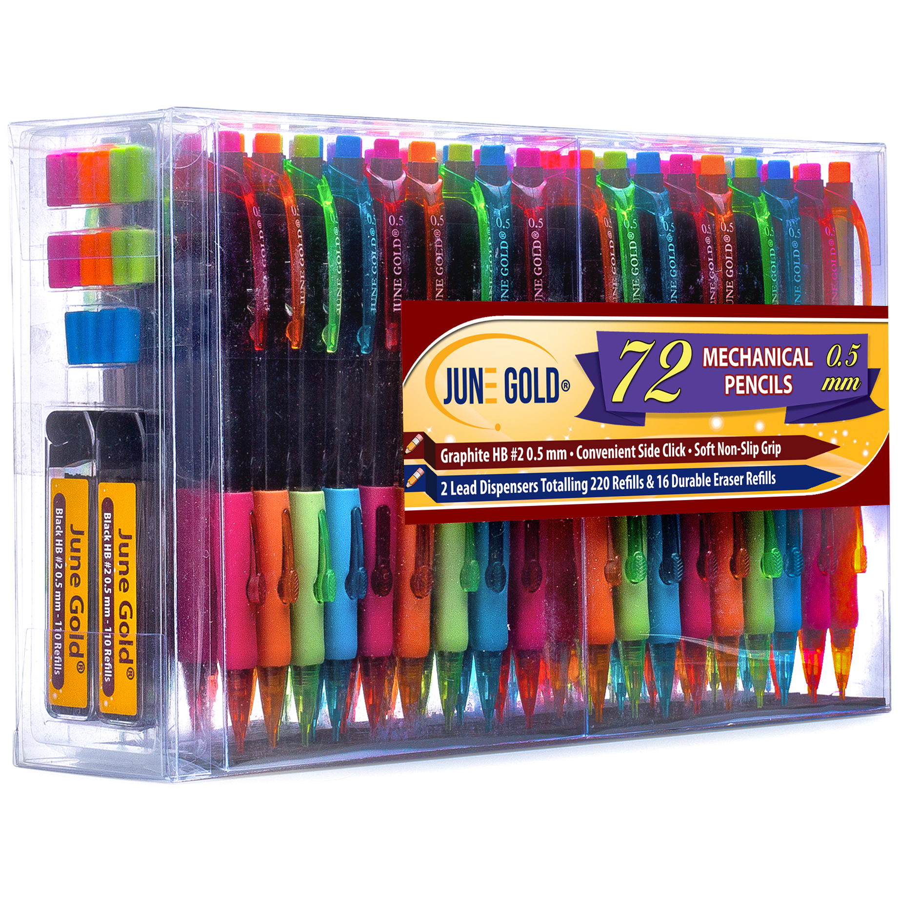 June Gold Mechanical Pencils, Erasers and Refills