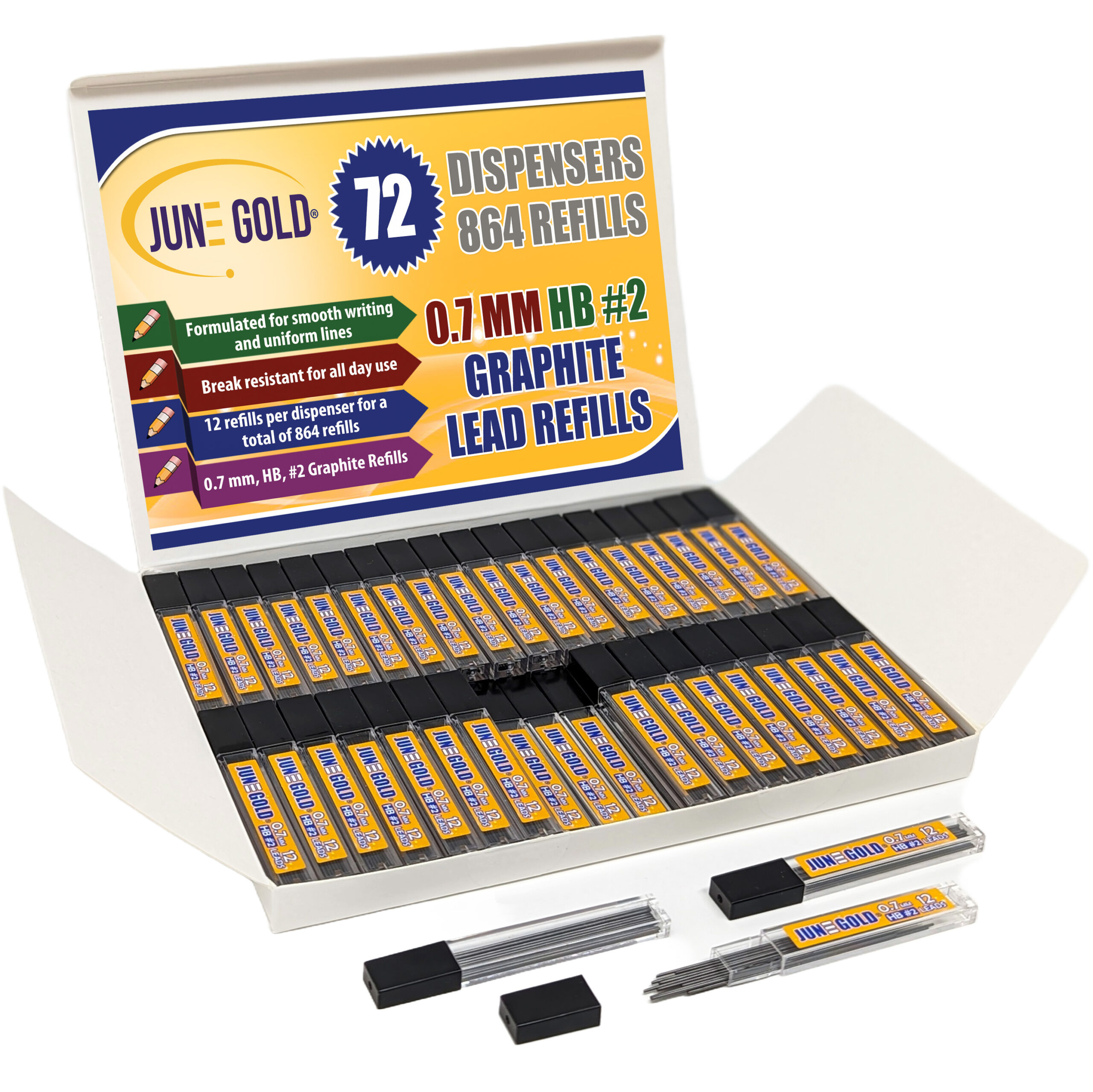 June Gold 0.7 mm Refills 72 Dispensers