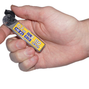 Hand Holding June Gold Graphite Refills