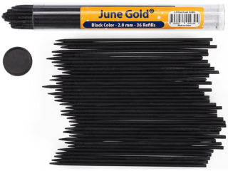 36 Pack of 2.0 mm Black (Raven) Colored Lead Refills