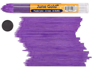 36 Pack of 2.0 mm Purple (Amethyst) Colored Lead Refills