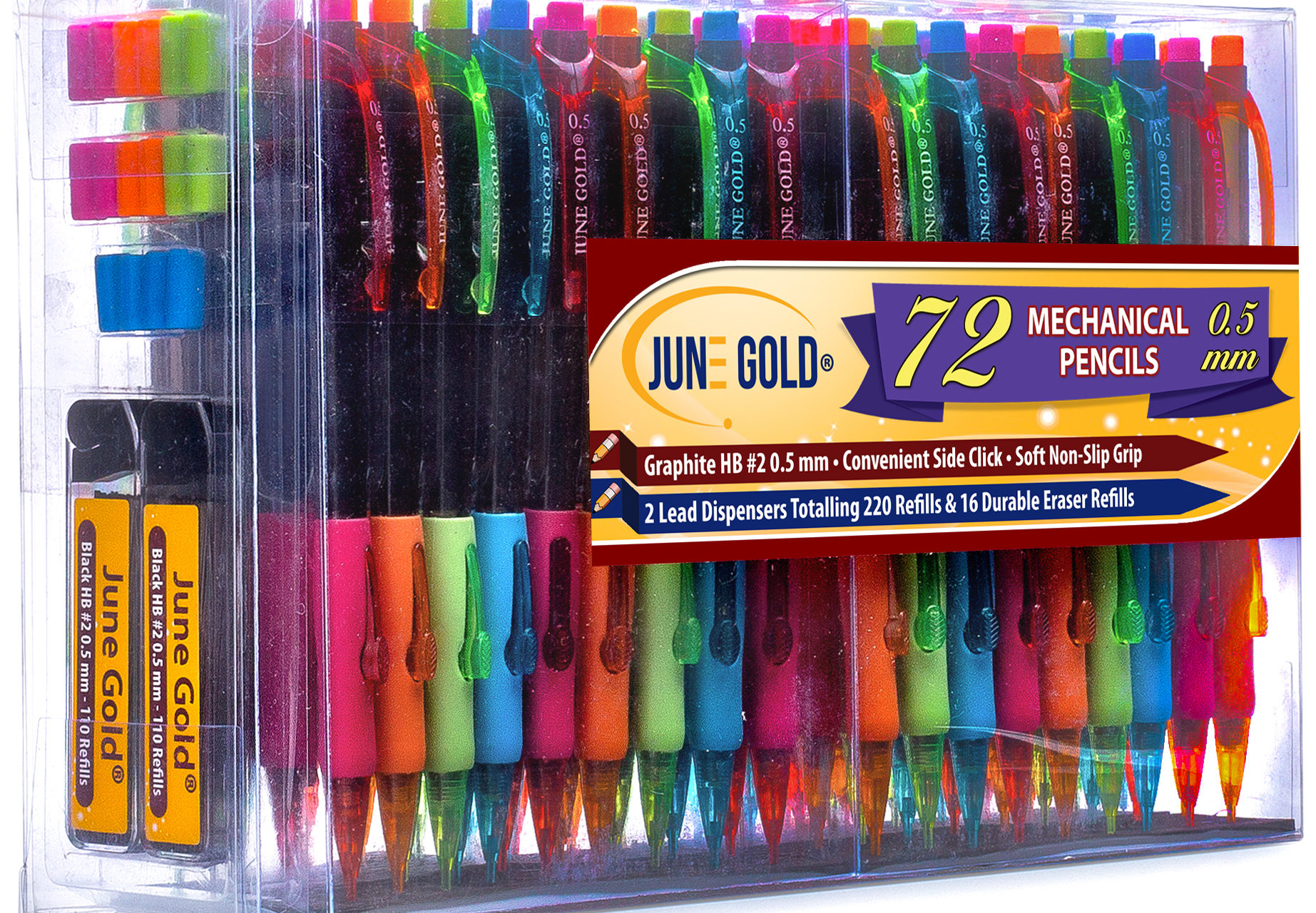 June Gold Mechanical Pencils, Erasers and Refills