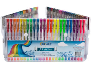 72 Pack of Assorted Colored Gel Pens, Flexible Folding Case
