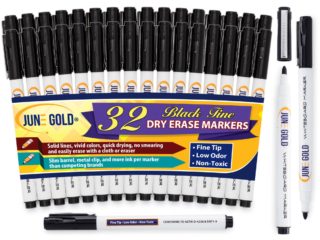 32 Pack of Black Fine Tip Dry Erase Markers