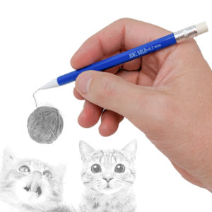 Picture of cats, yarn, hand drawing.