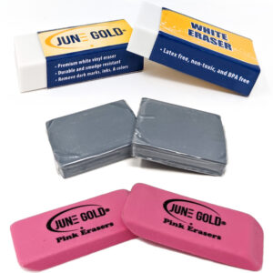 June Gold White Erasers, Rubber Erasers, and Kneaded Erasers