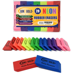 Neon-1 June Gold Neon Erasers