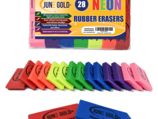 28 Neon Rubber Erasers