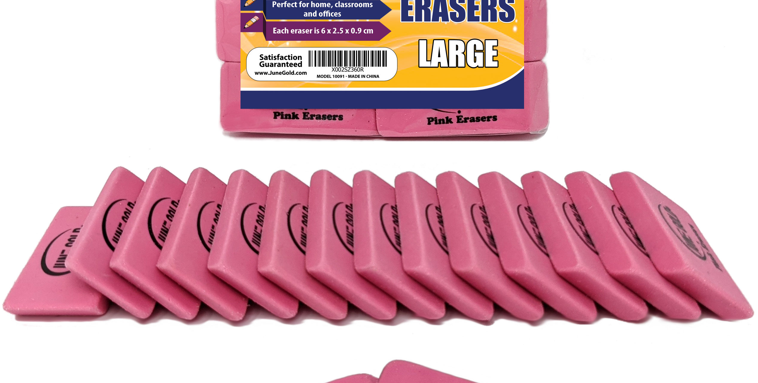 June Gold Pink Erasers