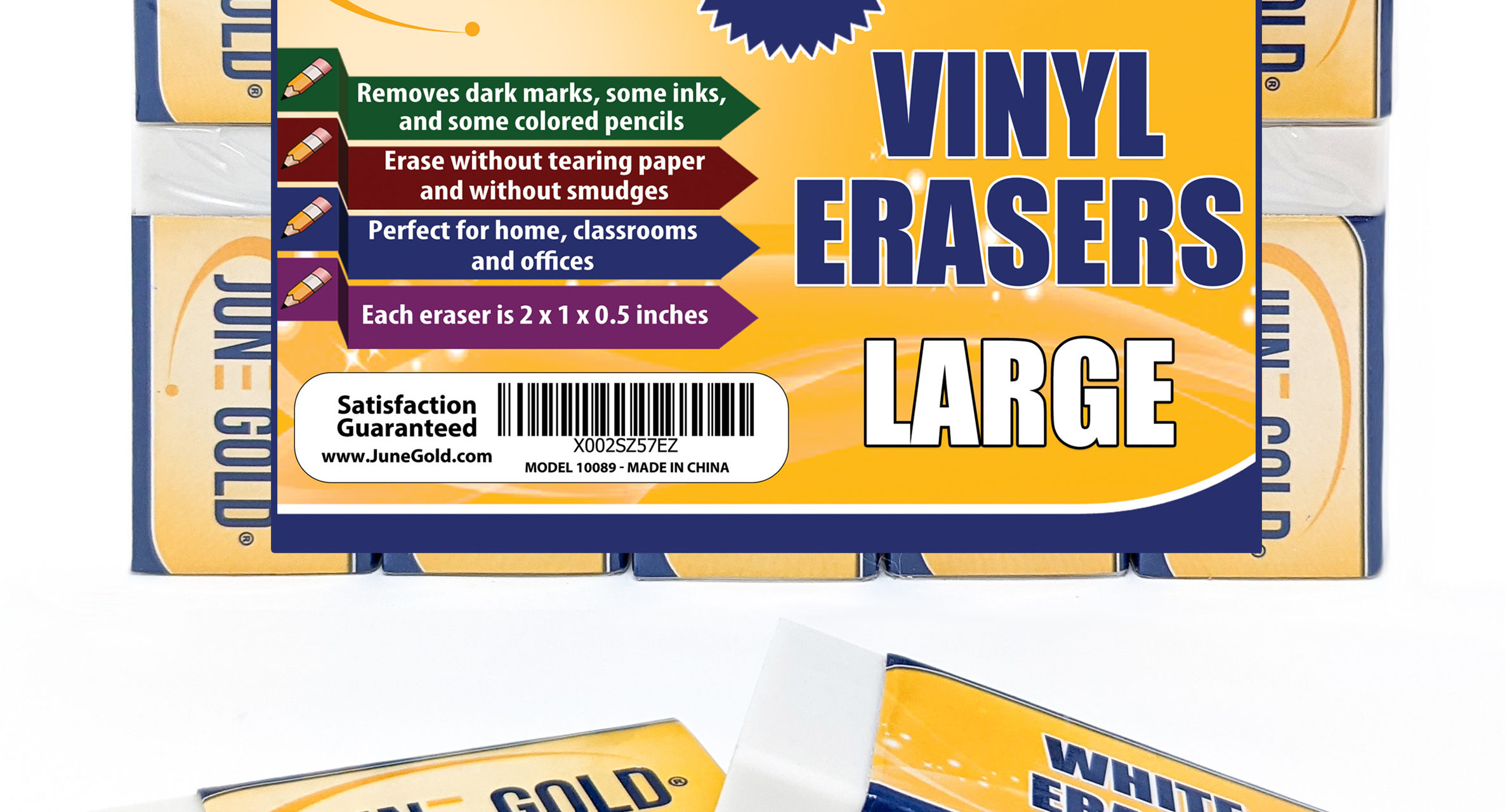 June Gold White Erasers