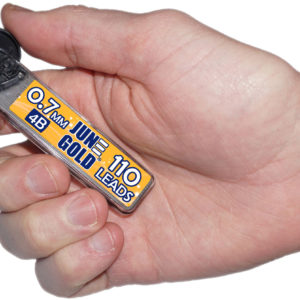 Hand Holding June Gold Graphite Refills