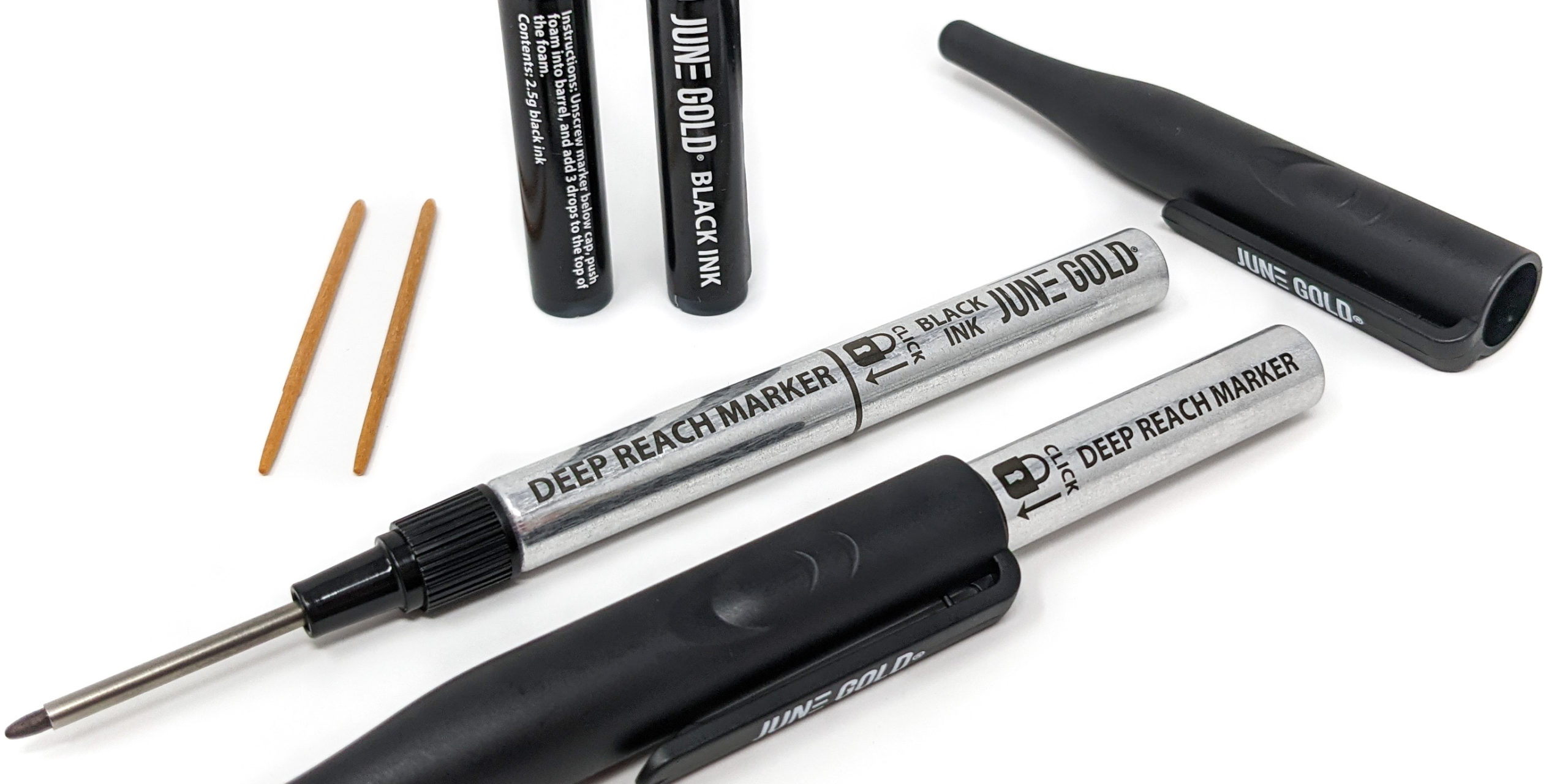 June Gold Deep Reach Markers, Ink Refills, and Tip Refills