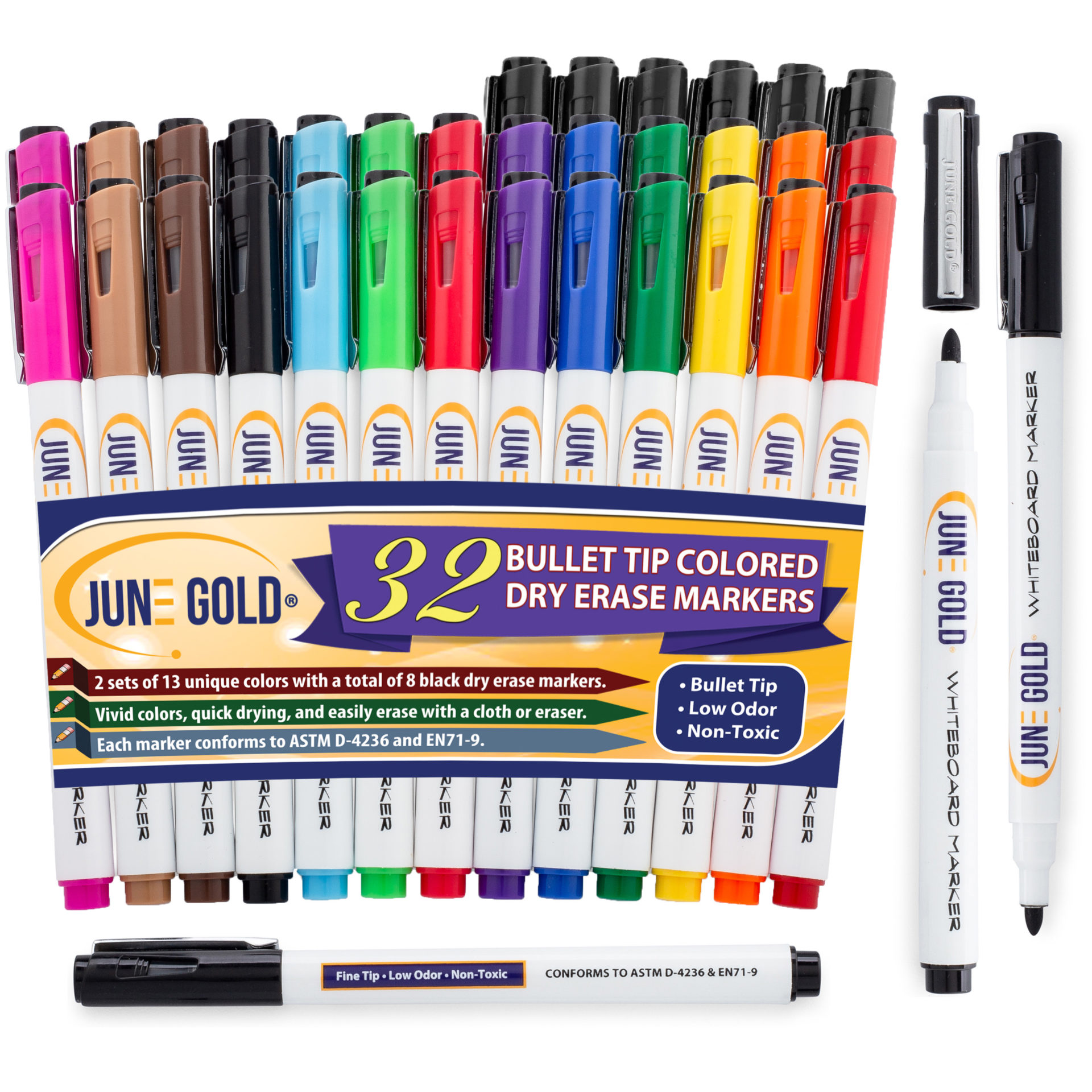 Dry Erase Markers Whiteboard Marker Pens Set 13 Colors Chisel Tip