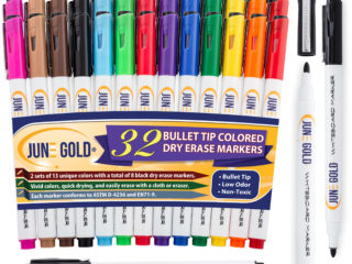 32 Pack of Assorted Colored Bullet/Fine Tip Dry Erase Markers