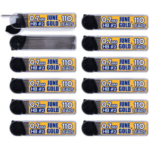 Leads-0.7-12-Dispensers copy June Gold Graphite Lead Refills