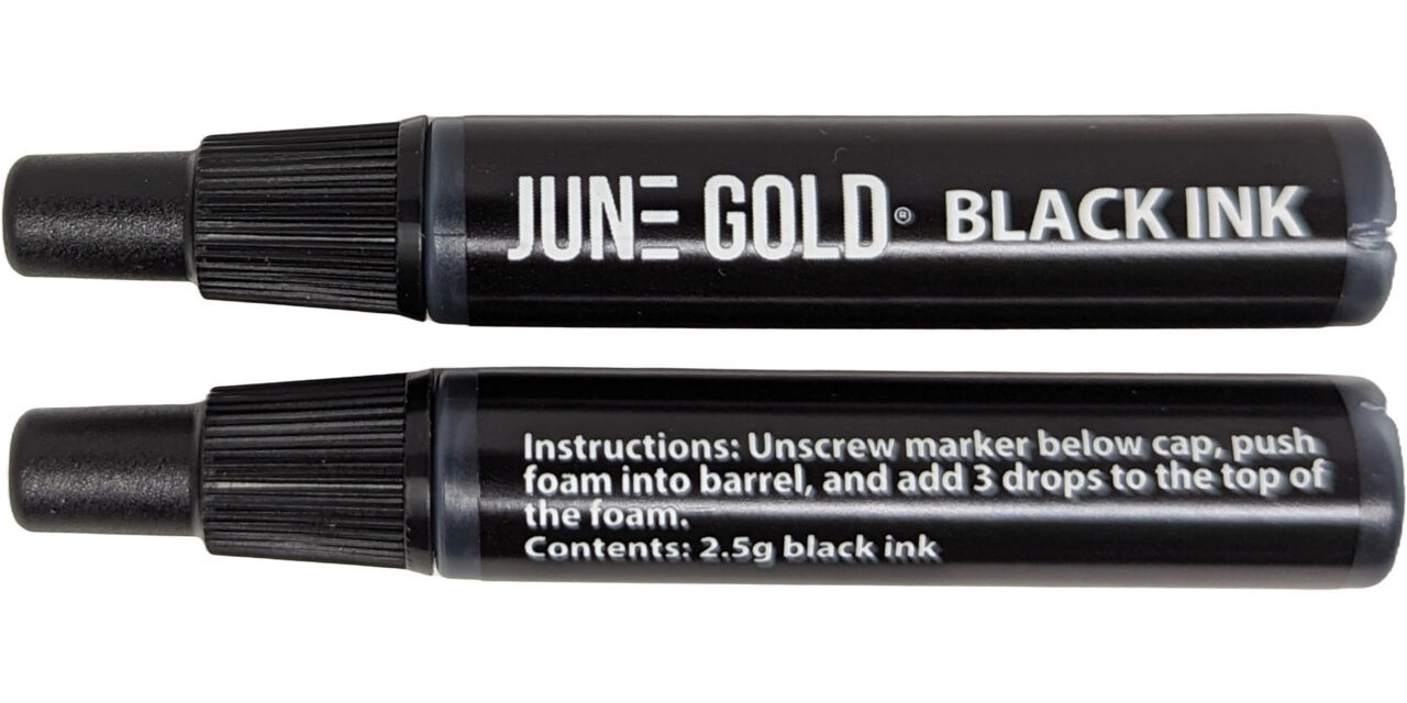 June Gold 2 Black Ink Refill Droppers