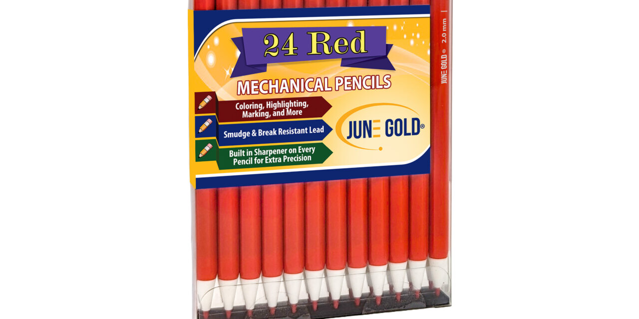 June Gold Red 2.0 mm mechanical pencils with some laying down