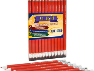 24 Pack of Red 2.0 mm Mechanical Pencils with Red Color Leads