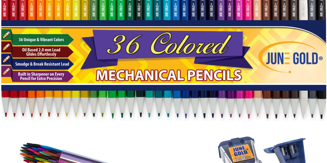 36 colored mechanical pencils with refills
