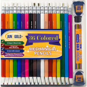 36 colored mechanical pencils with refills in packaging