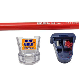 June Gold red 2.0 mm mechanical pencil previously used in a sharpener