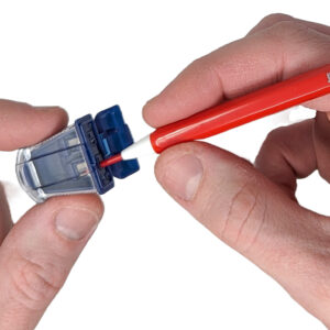 June Gold 2.0 mm colored mechanical pencil being sharpened