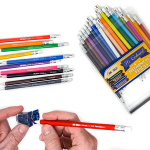 June Gold 2.0 mm colored mechanical pencil being sharpened